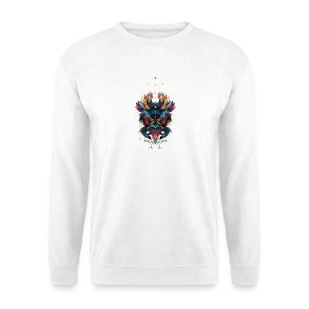 Farbwunder Schmetterlings Ornament - Unisex Pullover - Weiß - Vorne
