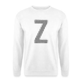 Buchstabe Z – Punktmuster Initial Design - Unisex Pullover - Weiß - Vorne