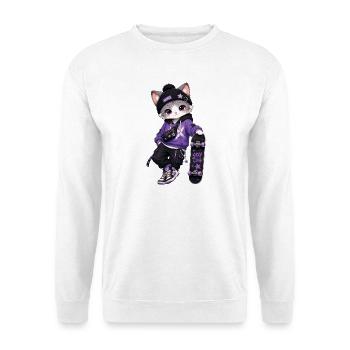 Kitten Miko Skate Purple Stars - Unisex Pullover - Weiß - Vorne