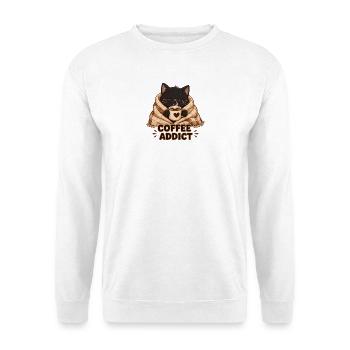 Katzen und Kaffee - Unisex Pullover - Weiß - Vorne