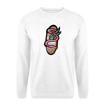 Serpent Bloom Sandale - Unisex Pullover - Weiß - Vorne - Alina (178cm) & Michal (187cm)
