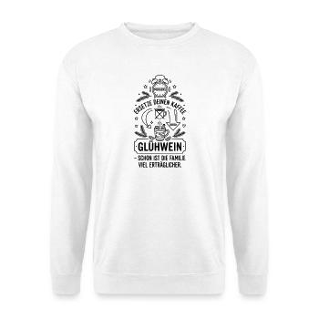 Glühwein Kaffee Ersatz Weihnachten - Unisex Pullover - Weiß - Vorne - Alina (178cm) & Michal (187cm)