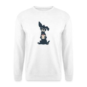 Erst Kaffee, später Walkies - Unisex Pullover - Weiß - Vorne - Alina (178cm) & Michal (187cm)