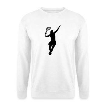 tennisspielerin - Unisex Pullover - Weiß - Vorne - Alina (178cm) & Michal (187cm)