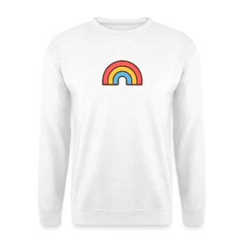 Heller Retro-Regenbogen - Unisex Pullover - Weiß - Vorne