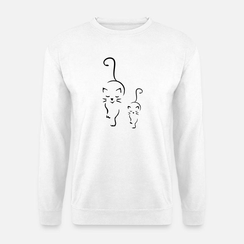 Katzen- & Kätzchen Motiv - Unisex Pullover - Weiß