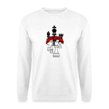 Schachbanner-Logo - Unisex Pullover - Weiß - Vorne
