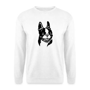 Boston Terrier Head - Unisex Sweatshirt - white - Front