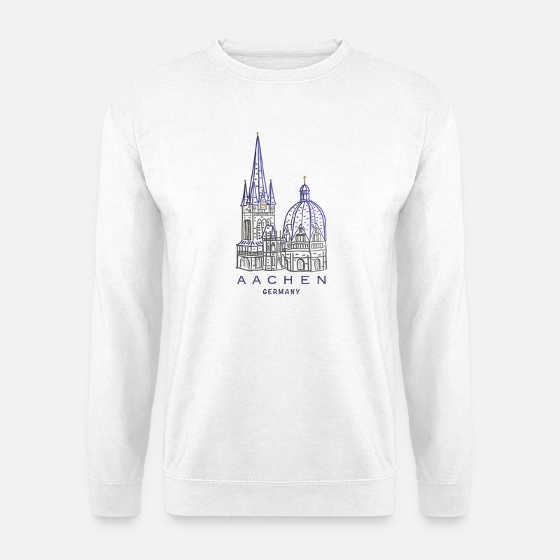 Aachener Dom, Aachen, Deutschland - Unisex Pullover - Weiß