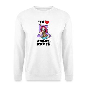 Herz Ramen Statement Comic Ich Liebe Anime Manga - Unisex Pullover - Weiß - Vorne