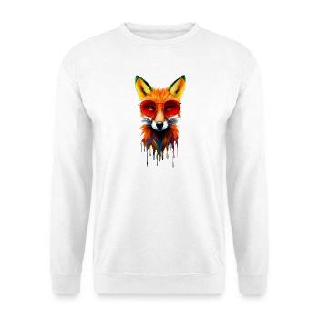 Neonfuchs mit roter Brille - Unisex Pullover - Weiß - Vorne