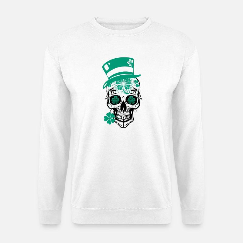 Sugar Skull St Patrick's Day - Unisex Sweatshirt - white