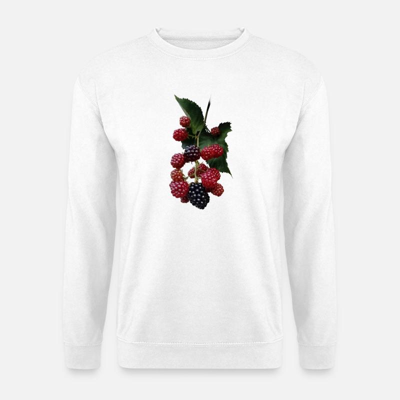 Berry Bush Pattern: Blackberries - Unisex Sweatshirt - white