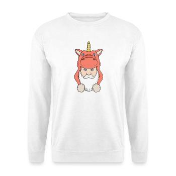 Les hommes barbus aux cheveux gris adorent les licornes - Sweat-shirt Unisexe - blanc - Devant