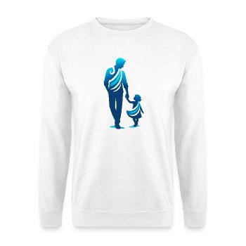 Schlichtes Vater - Tochter Design - Unisex Pullover - Weiß - Vorne