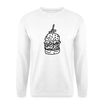 Hamburger_met_sla_tomaat_en_kaas - Unisex Sweatshirt - white - Front