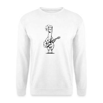 Gitarre spielen Alpaka Kunst - Unisex Pullover - Weiß - Vorne