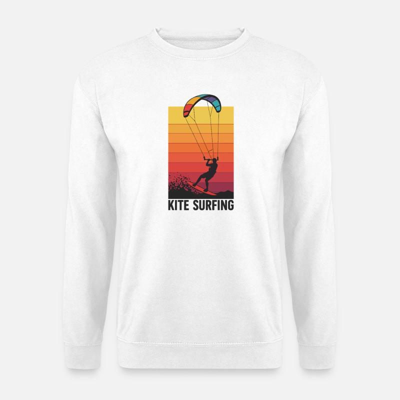 Kitesurfer Sunset Gradient - Unisex Pullover - Weiß
