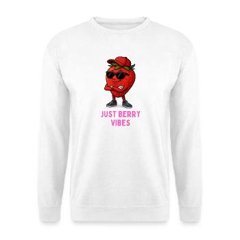 Ambiance Just Berry - Fraise avec lunettes de soleil - Sweat-shirt Unisexe - blanc - Devant