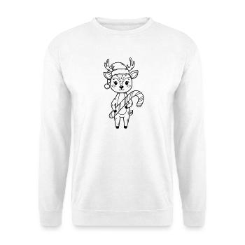 Cute Christmas Fawn Cartoon - Unisex Sweatshirt - white - Front