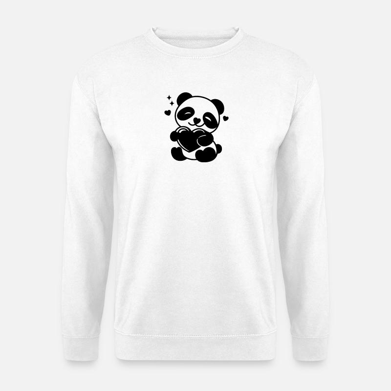 Soft Heart Panda - Unisex Pullover - Weiß