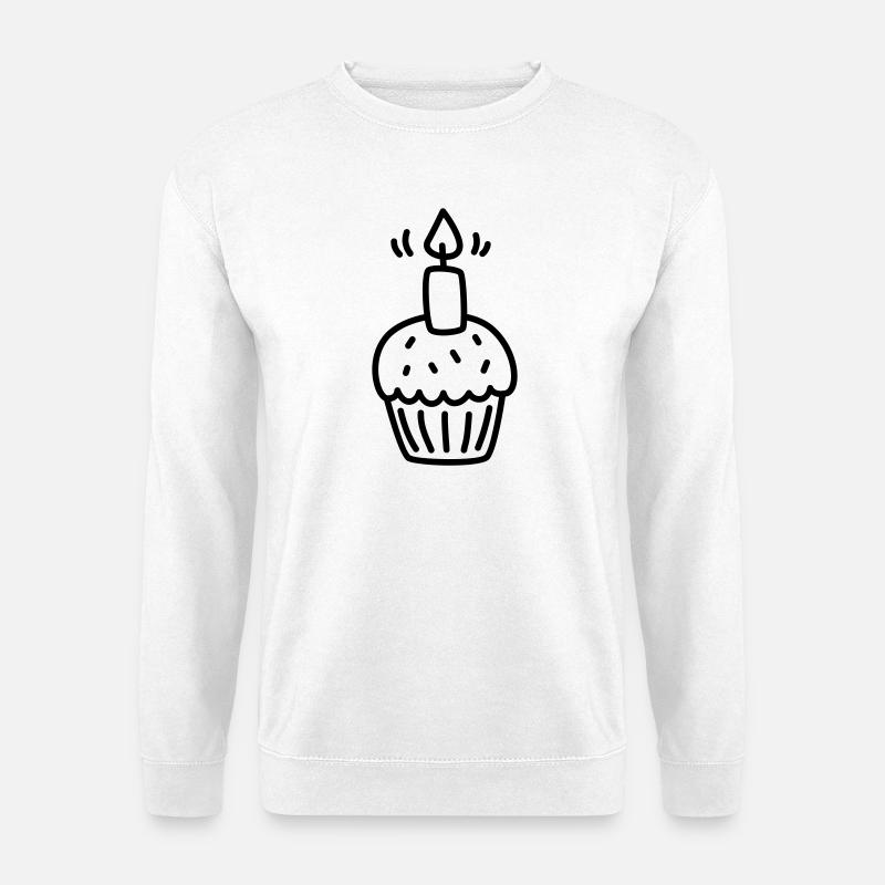 Muffins med et lys til bursdag - Genser unisex - hvit