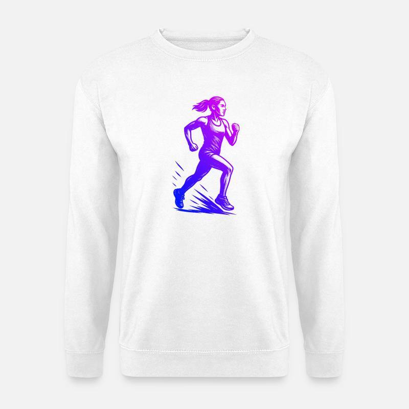 Modernes Running Artwork - Unisex Pullover - Weiß