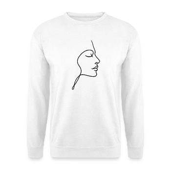 Line Face Silhouette - Unisex Sweatshirt - white - Front