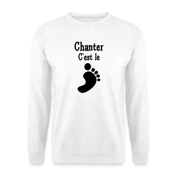 Singen ist der Fuß – Leidenschaft, Musik, Stimme, Freude - Unisex Pullover - Weiß - Vorne