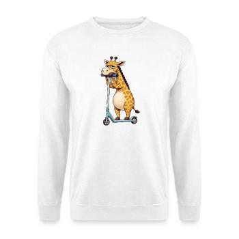 Girafe mignonne seule Dessin animé ennuyeux de scooter - Sweat-shirt Unisexe - blanc - Devant