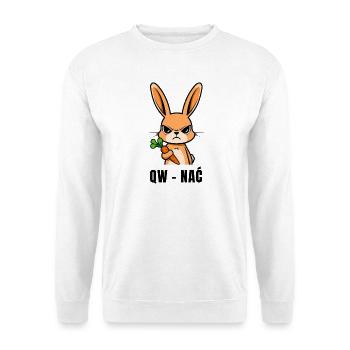 QW NAĆ – Der Hase, der sagt, was du denkst - Unisex Pullover - Weiß - Vorne