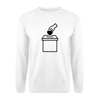 Ballot Box Heart Donation Outline - Unisex Sweatshirt - white - Front