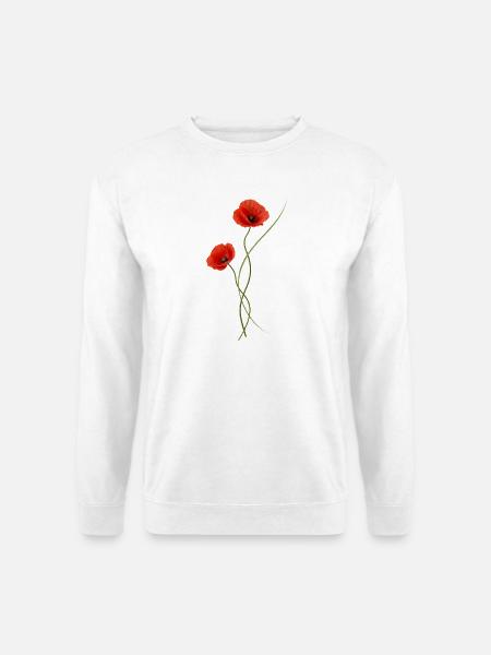 Papaveri rossi eleganti in stile ikebana - Felpa unisex - bianco