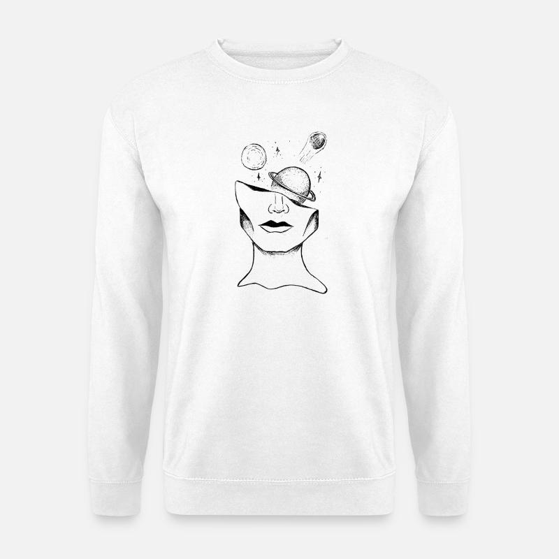 Kosmische Kunstgrafik - Unisex Pullover - Weiß