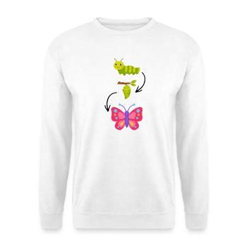 Wandelnder Schmetterlingszauber - Unisex Pullover - Weiß - Vorne