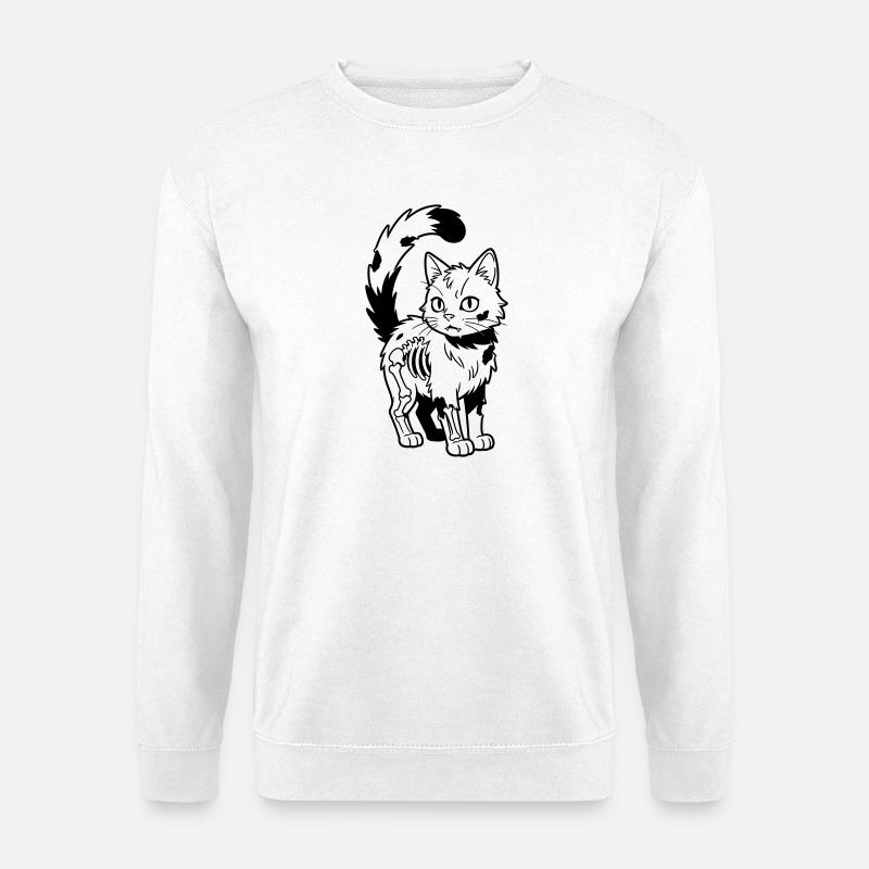 Chat Zombie - Sweat-shirt Unisexe - blanc