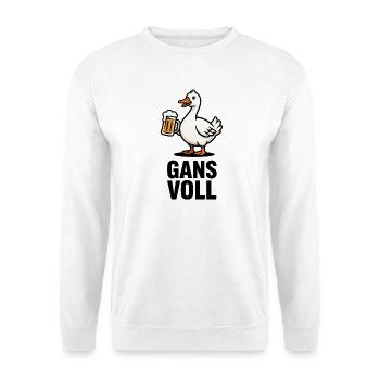 Biertrinkende Ente Cartoon - Unisex Pullover - Weiß - Vorne