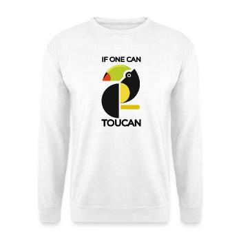 Block tukan Tropenfarben - Unisex Pullover - Weiß - Vorne - Alina (178cm) & Michal (187cm)