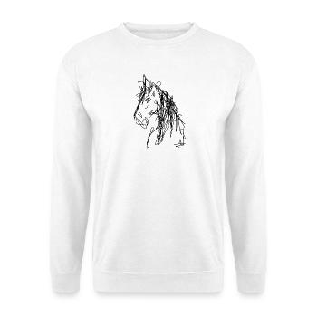 trans_pferd - Unisex Pullover - Weiß - Vorne - Alina (178cm) & Michal (187cm)