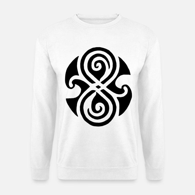 Schwarzes keltisches Symbol - Unisex Pullover - Weiß