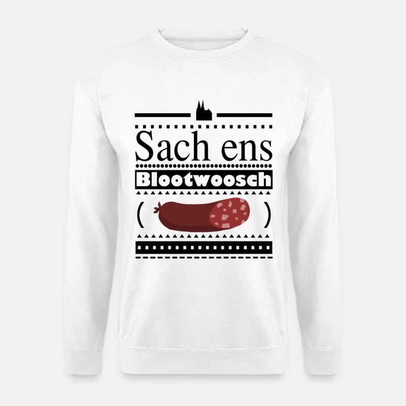 Kölner Blutwurst Cartoon Design - Unisex Pullover - Weiß