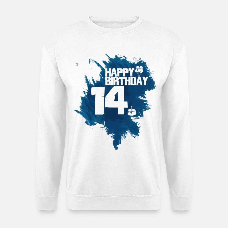 Happy Birthday - 14 Jahre - Unisex Pullover - Weiß