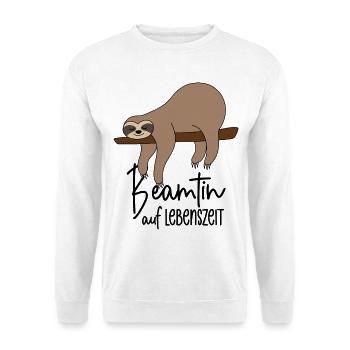 Beamtin auf Lebenszeit - Faultier - Unisex Pullover - Weiß - Vorne