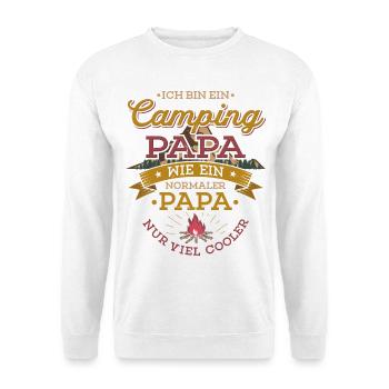Camping Papa Lagerfeuer Camper Zelten Campingplatz - Unisex Pullover - Weiß - Vorne