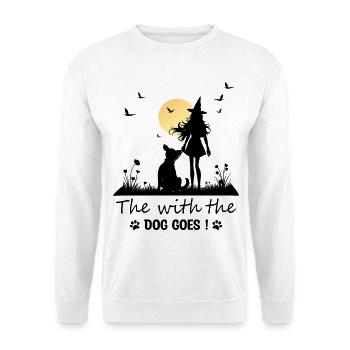 Qui va avec le chien ! - Sweat-shirt Unisexe - blanc - Devant