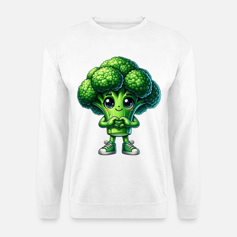 Brokkoli Herzhände - Unisex Pullover - Weiß