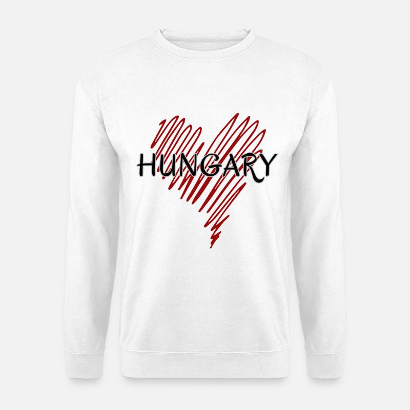 Ich liebe Ungarn, Herz Ungarn - Unisex Pullover - Weiß