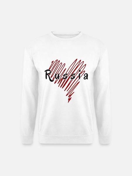 Ich liebe Russland, Herz Russland - Unisex Pullover - Weiß