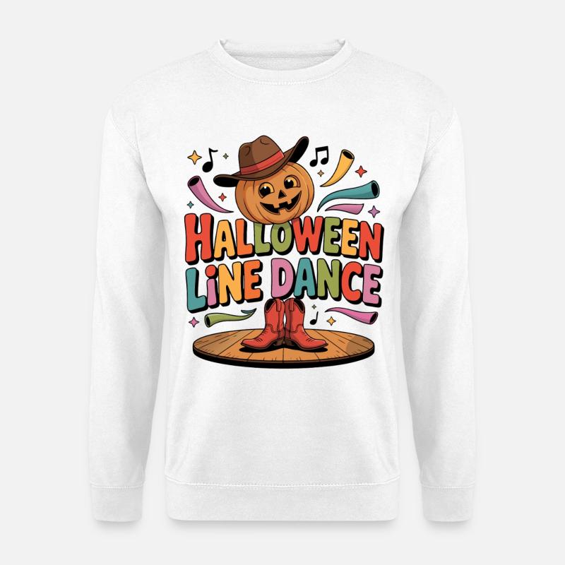Halloween Line Dance Kürbis - Unisex Pullover - Weiß