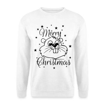 Eichhörnchen – Merry Christmas - Unisex Pullover - Weiß - Vorne